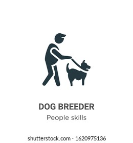 Dog breeder glyph icon vector on white background. Flat vector dog breeder icon symbol sign from modern people skills collection for mobile concept and web apps design.