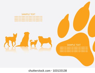 Dog breeds background - vector illustration