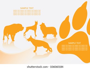 Dog breeds background - vector illustration