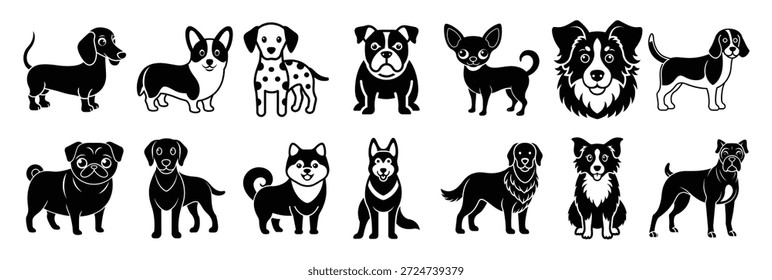 Hundezuchtbündel auf weißem Hintergrund