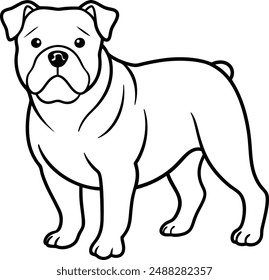 Dog breeds line art template color page 
