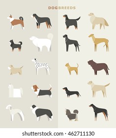 Dog Breeds Vector Illustration Stock Vector (royalty Free) 462711130 