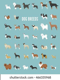 Dog Breeds Vector Illustration Stock Vector (Royalty Free) 466335968