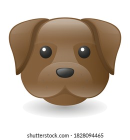 Dog Brown Home Farm Animals Emoji Illustration Face Vector Design Art.