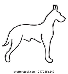 dog brush strokes on a white background. Vector illustration.