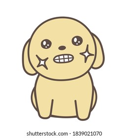 The dog and brushing their teeth. white background.