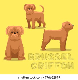 Dog Brussel Griffon Cartoon Vector Illustration