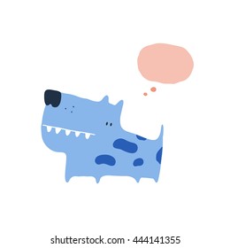 Dog and bubble speech, vector illustration