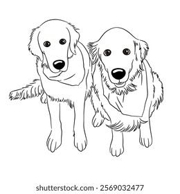 Dog bulldog line art coloring book black and white