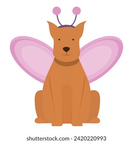 Dog butterfly pet icon cartoon vector. Holiday costume. Funny pet
