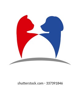 dog and caat logo template. logo vector.