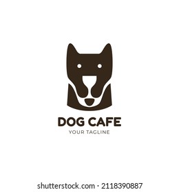 dog cafe negative space logo template