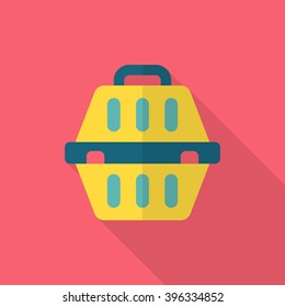 Dog cage icon , Vector flat long shadow design.