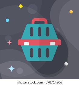Dog cage icon , Vector flat long shadow design.