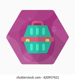 Dog cage icon , Vector flat long shadow design.