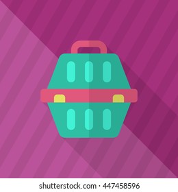 Dog cage icon , Vector flat long shadow design.