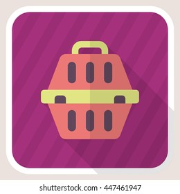 Dog cage icon , Vector flat long shadow design.