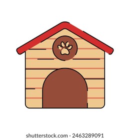 Dog Cage Illustration Flat Design Style
