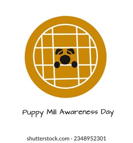 dog in cage logo. Puppy Mill Awareness Day on September 17