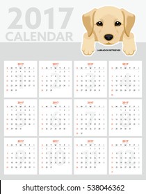 Dog Calendar 2017. Labrador Retriever Puppy