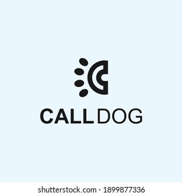 logotipo de perro abstracto. icono de llamada