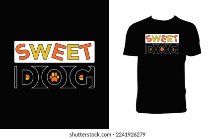 Dog Calligraphic T Shirt Design. 