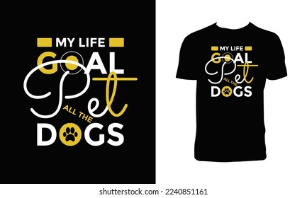 Dog Calligraphy T Shirt Design. 
