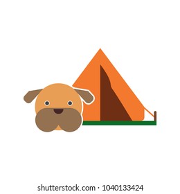 Dog Camping Logo Icon Design