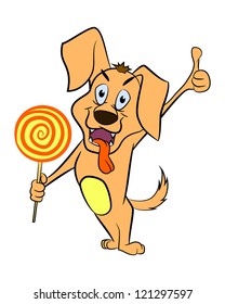 dog with candy