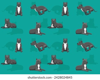Dog Cane Corso Cartoon Blue Coat Cute Seamless Wallpaper Background