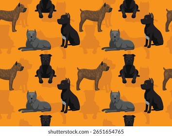 Dog Cane Corso Various Color Seamless Background Wallpaper Pattern