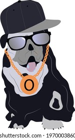 Dog in a cap vector illustration