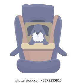 Dog car seat icon cartoon vector. Travel road. Trip belt