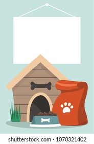 Dog Care Flyer Template. Vector illustration 
