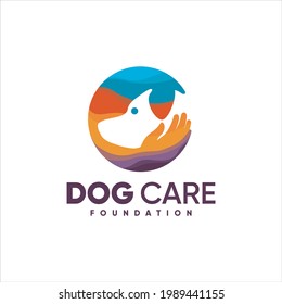 Dog,  Dog Care, Foundation, Hand, Colorful logo design