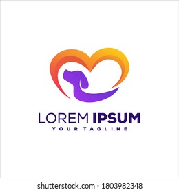 dog care gradient logo design