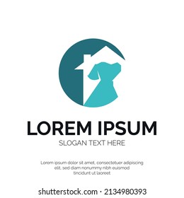 Dog Care and Home Logo Design Premium Vector
