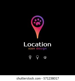 dog care icon. location icon for map