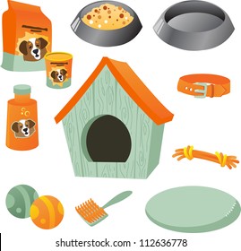 Dog care icon set