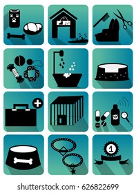 dog care icon set