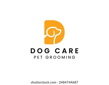 Dog care logo design. Pet grooming and pet house care logo.