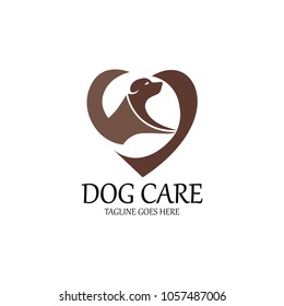 Dog care logo design template. Vector illustration