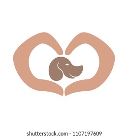 Dog care logo design template concept for your company