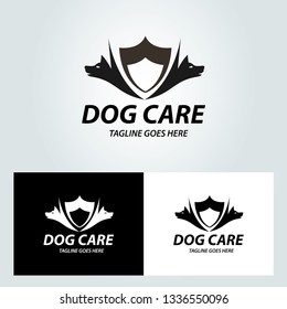 Dog care logo design template. Vector illustration