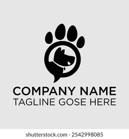 Dog care Logo for Pet care icon symbols. Dog, paw logo and icon design vector. Dog care logo design. Pet grooming and pet house care logo.