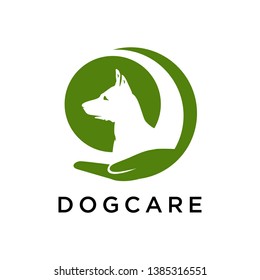 Dog care vector logo design