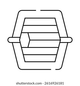 dog carriage cage line icon vector. dog carriage cage sign. isolated contour symbol black illustration