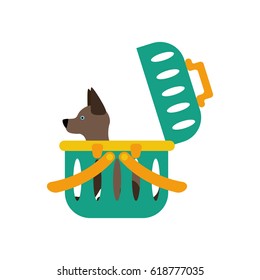 Dog carrier on the white background. Vector illustration