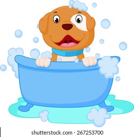 Dog  cartoon bath