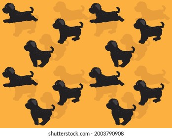 Dog Cartoon Bouvier des Flandres Character Vector Seamless Wallpaper